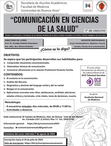 15° Curso de Comunicación en Ciencias de la Salud